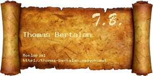 Thomas Bertalan névjegykártya